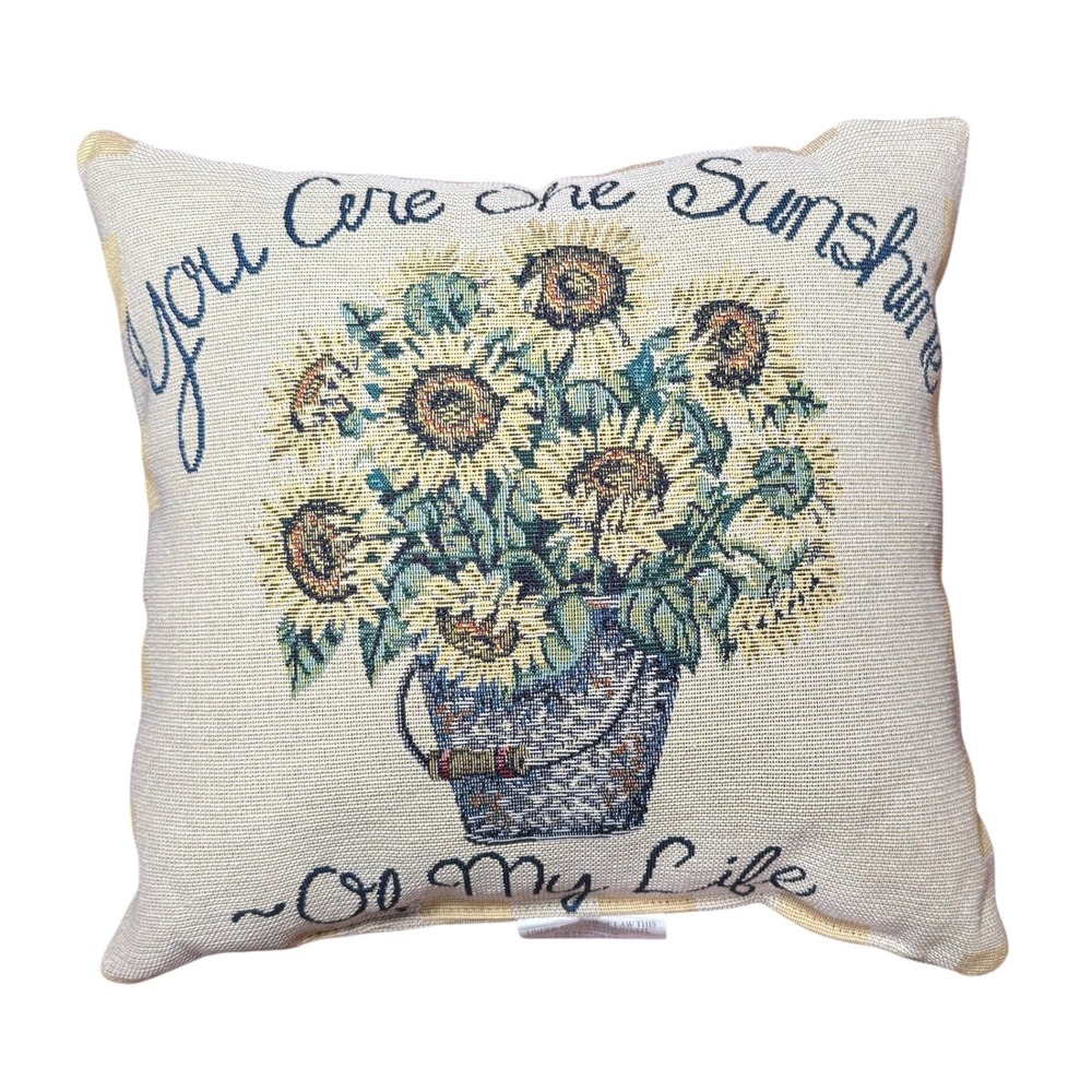 Sunflower Pillow You Are Sunshine Of‎ My Life Accent Cushion Tapestry Home Decor